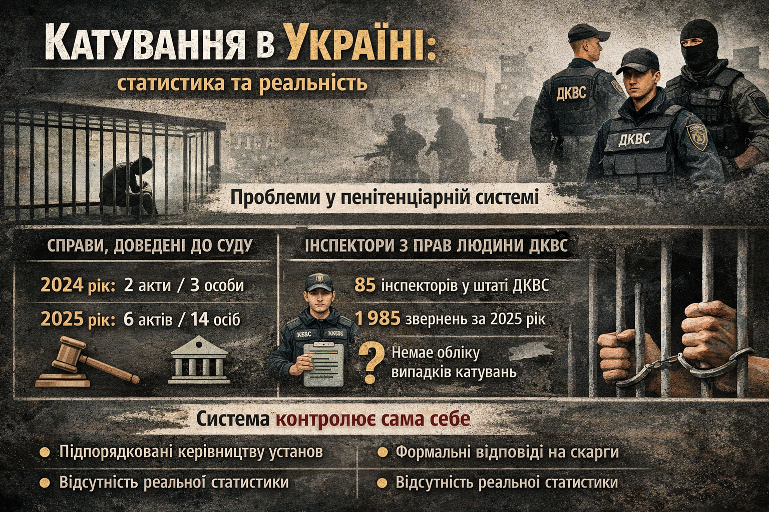 Статистика катувань в Україні: чому дані не показують реальність у колоніях