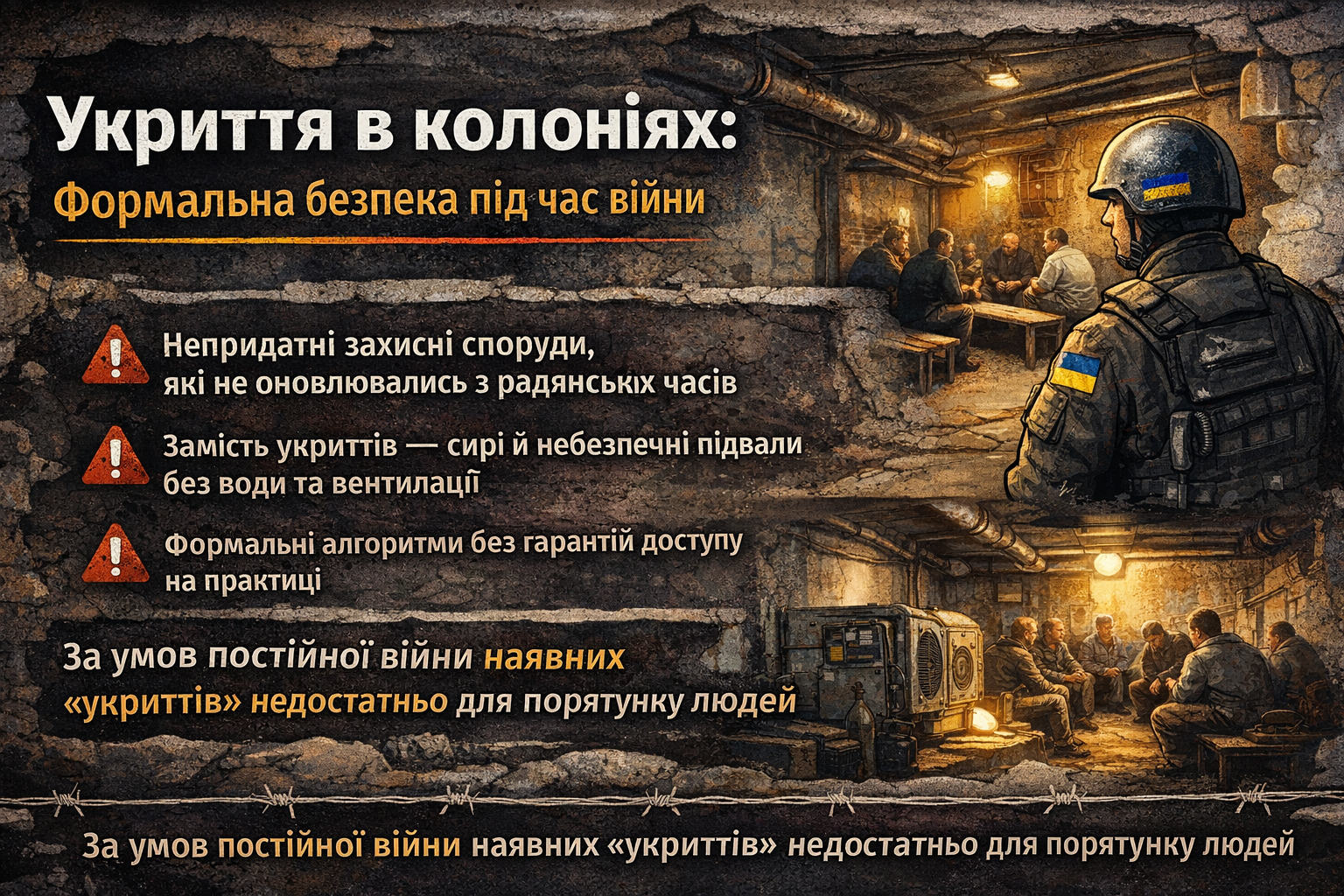 Укриття у пенітенціарних установах: більшість сховищ не готові до використання