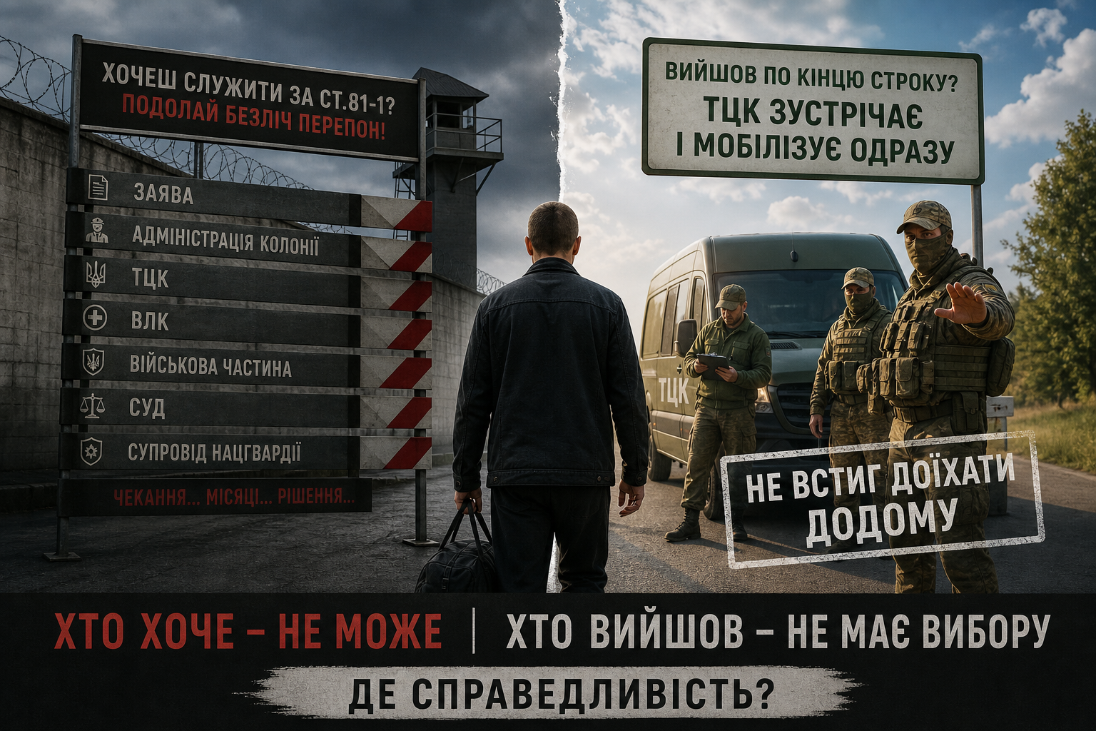 Держава не відпускає тих, хто хоче воювати, але мобілізує тих, хто щойно вийшов на свободу
